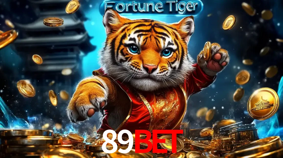Imagem promocional do jogo de slot Fortune Tiger, com um tigre majestoso em traje tradicional cercado por uma fortuna em moedas de ouro, disponível agora no cassino 89bet.